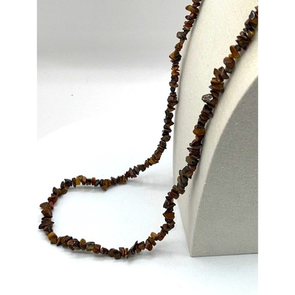 Vintage Tiger's Eye Chip Bead Necklace 34" - Picture 7 of 7